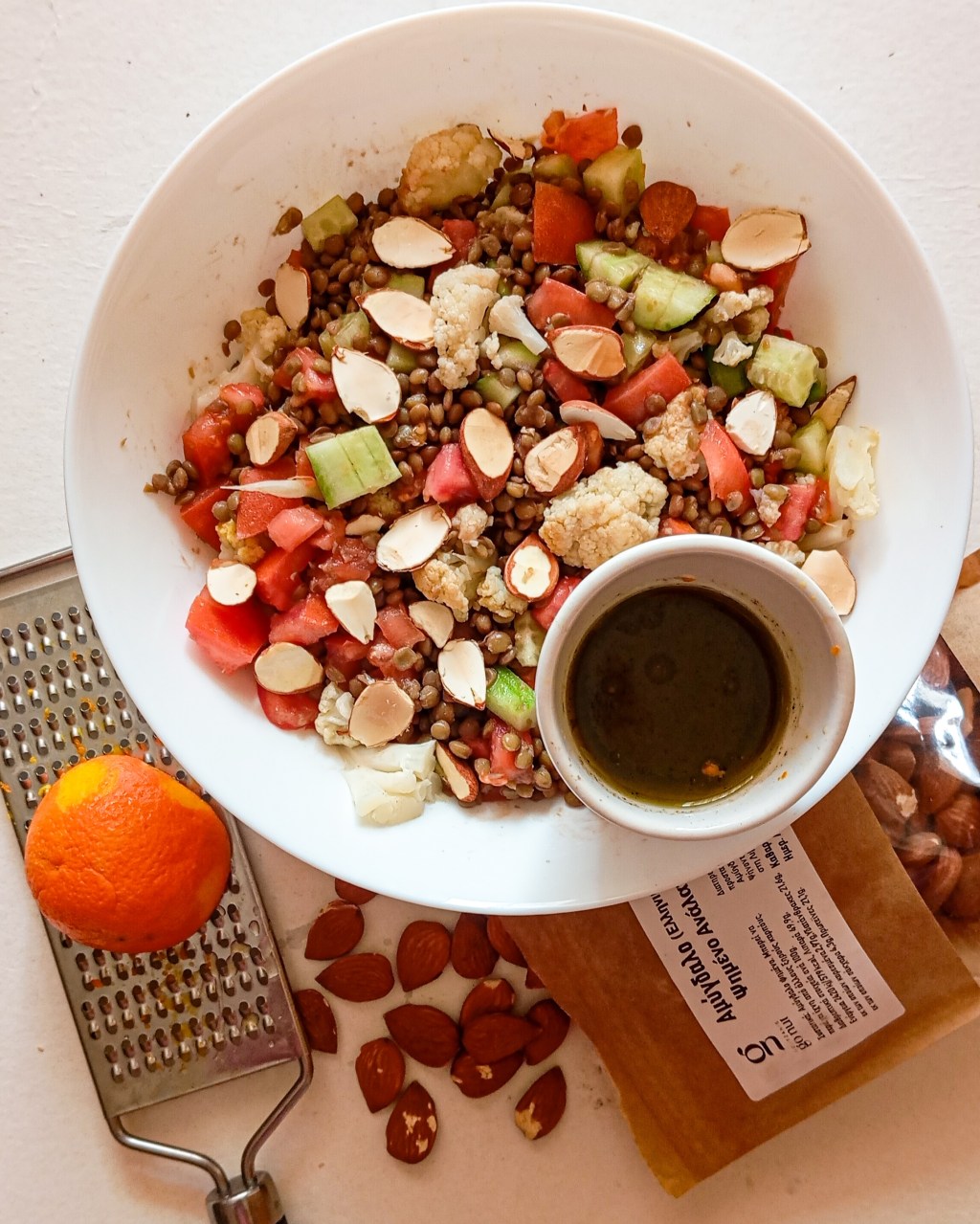 Σαλάτα με φακές και&nbsp;κουνουπίδι